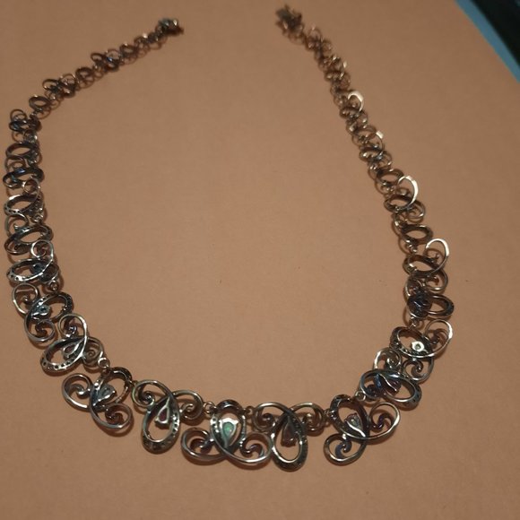 Gold Plated Silver with diamond accents, opals, pink sapphires - 17 inches - Picture 7 of 12